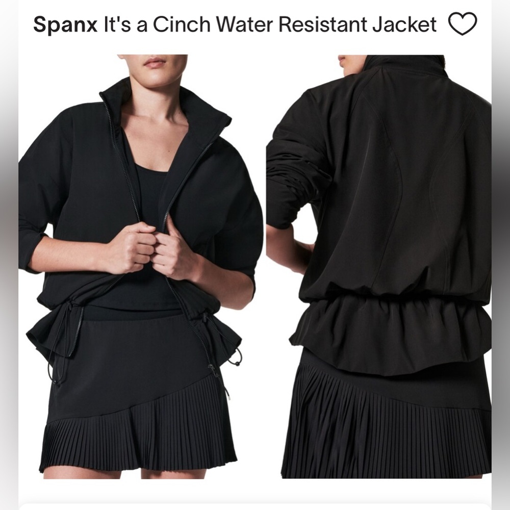 NWT Spanx Black Womens size Medium, its a cinch rain jacket wind breaker